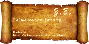 Zelmanovics Britta névjegykártya